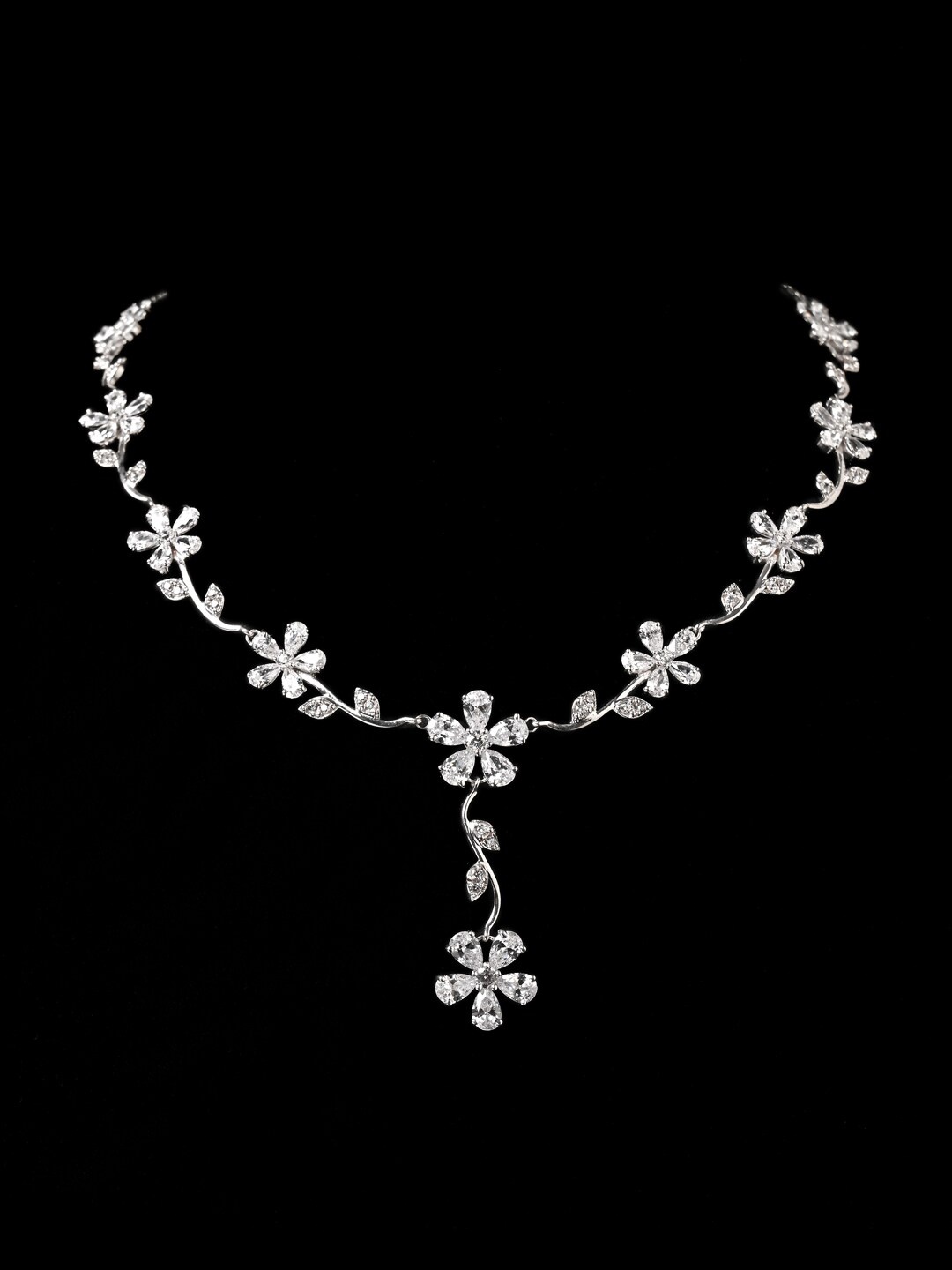 

Clara Rhodium-Plated Floral 925 Sterling Silver Necklace