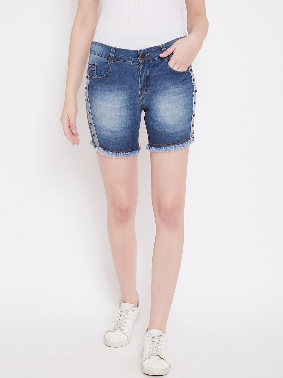 

C9 AIRWEAR Women Washed Regular Fit Denim Shorts, Blue