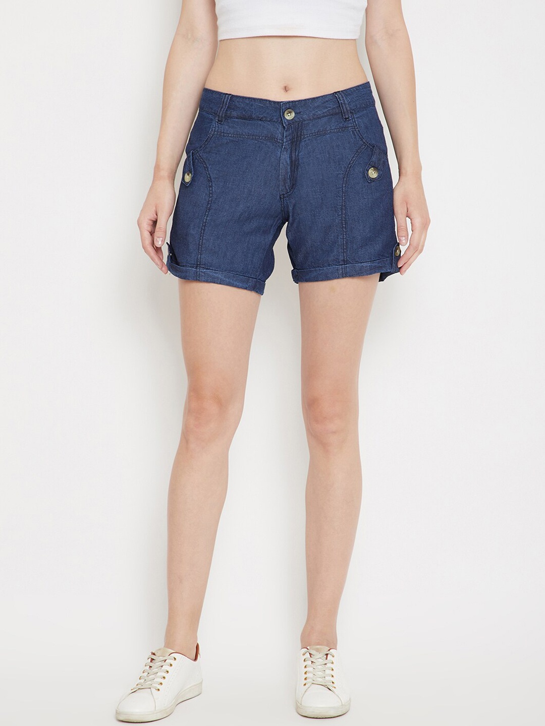 

C9 AIRWEAR Women Regular Fit Denim Shorts, Blue