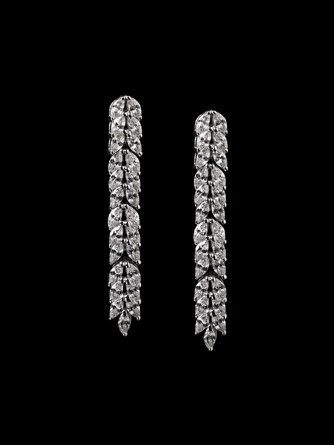 

Clara Rhodium-Plated Cubic Zirconia Contemporary Drop Earrings, Silver