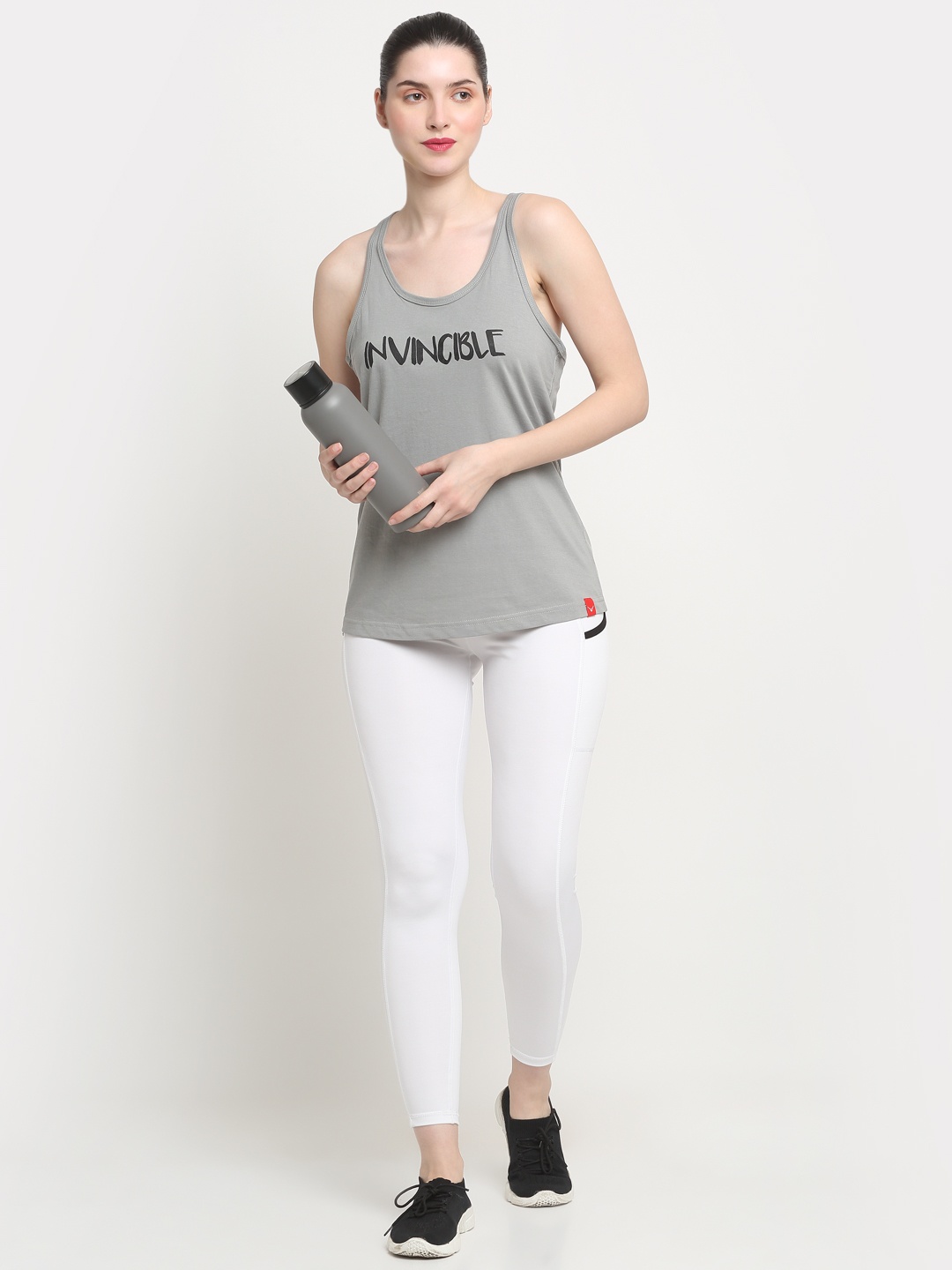 

Invincible Women Workout Tank Top, Grey