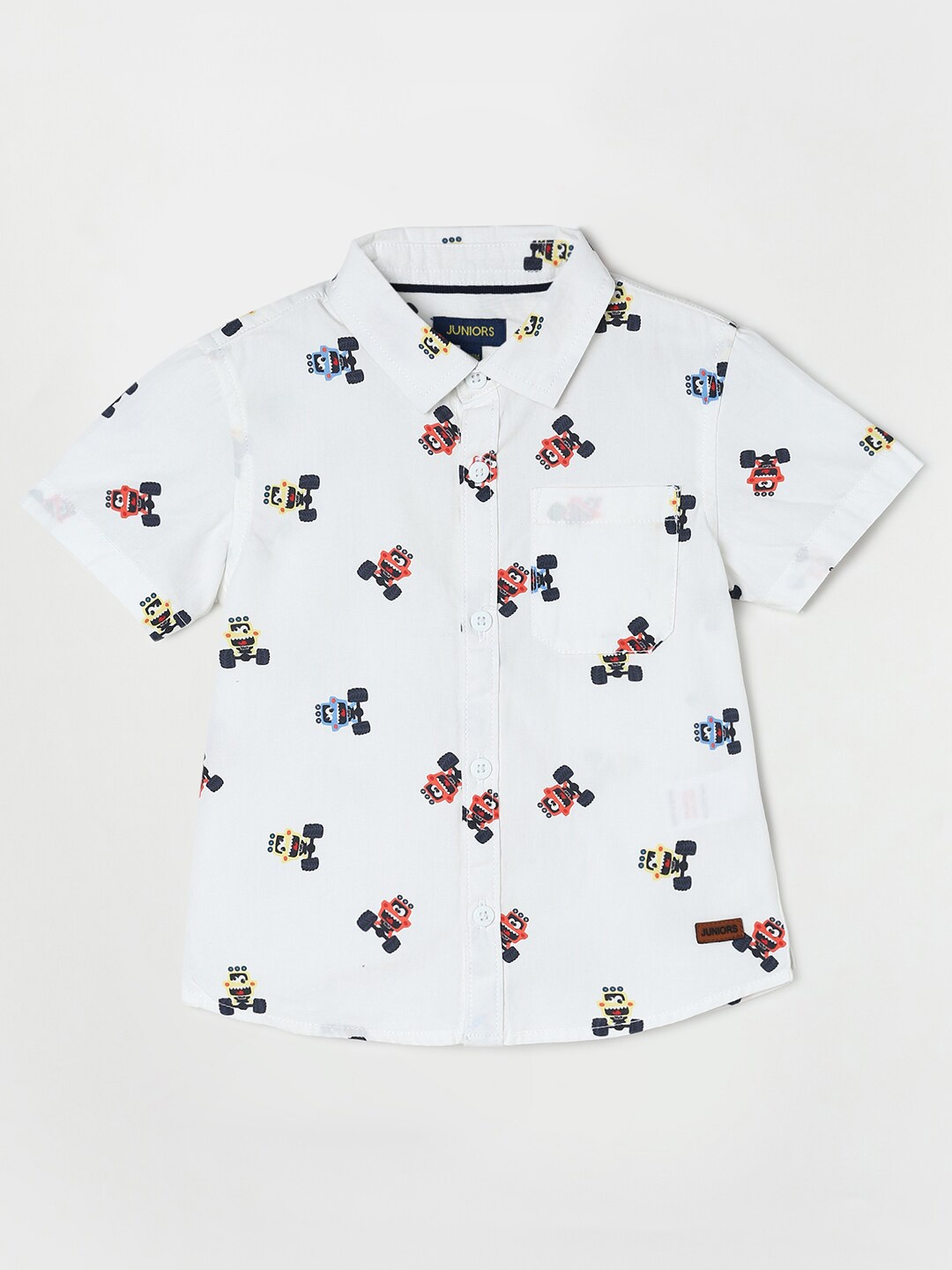 

Juniors by Lifestyle Conversational Printed Pure Cotton Casual Shirt, White