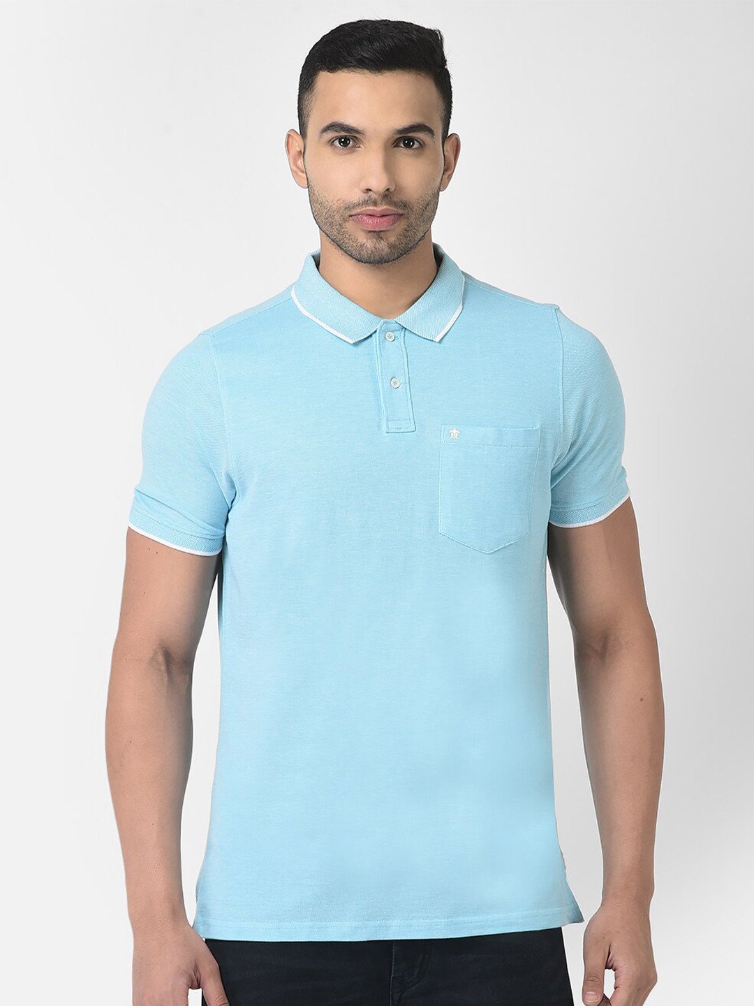 

Turtle Polo Collar Cotton Slim Fit T-shirt, Blue