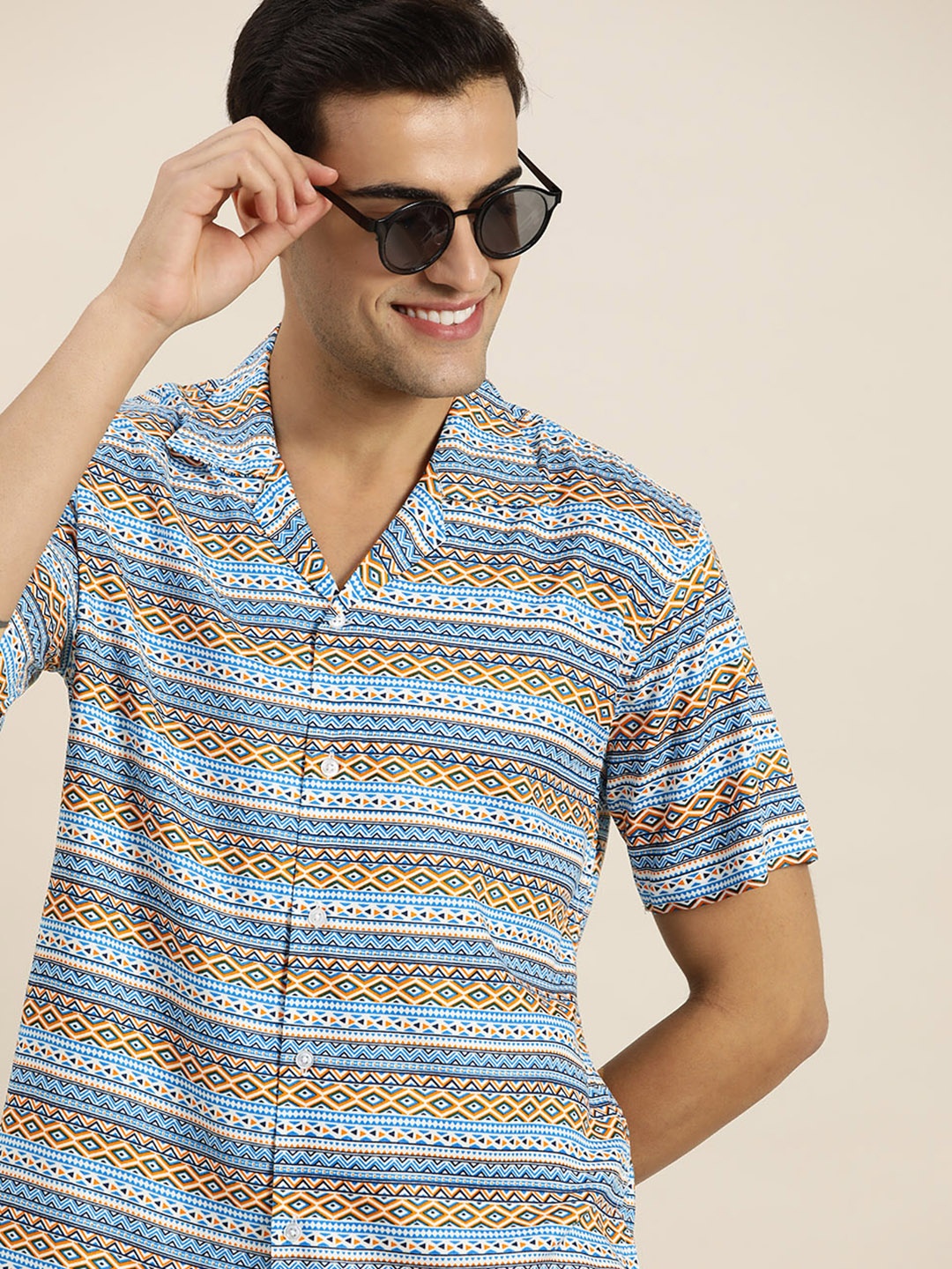 

Hancock Printed Relaxed Opaque Casual Shirt, Blue