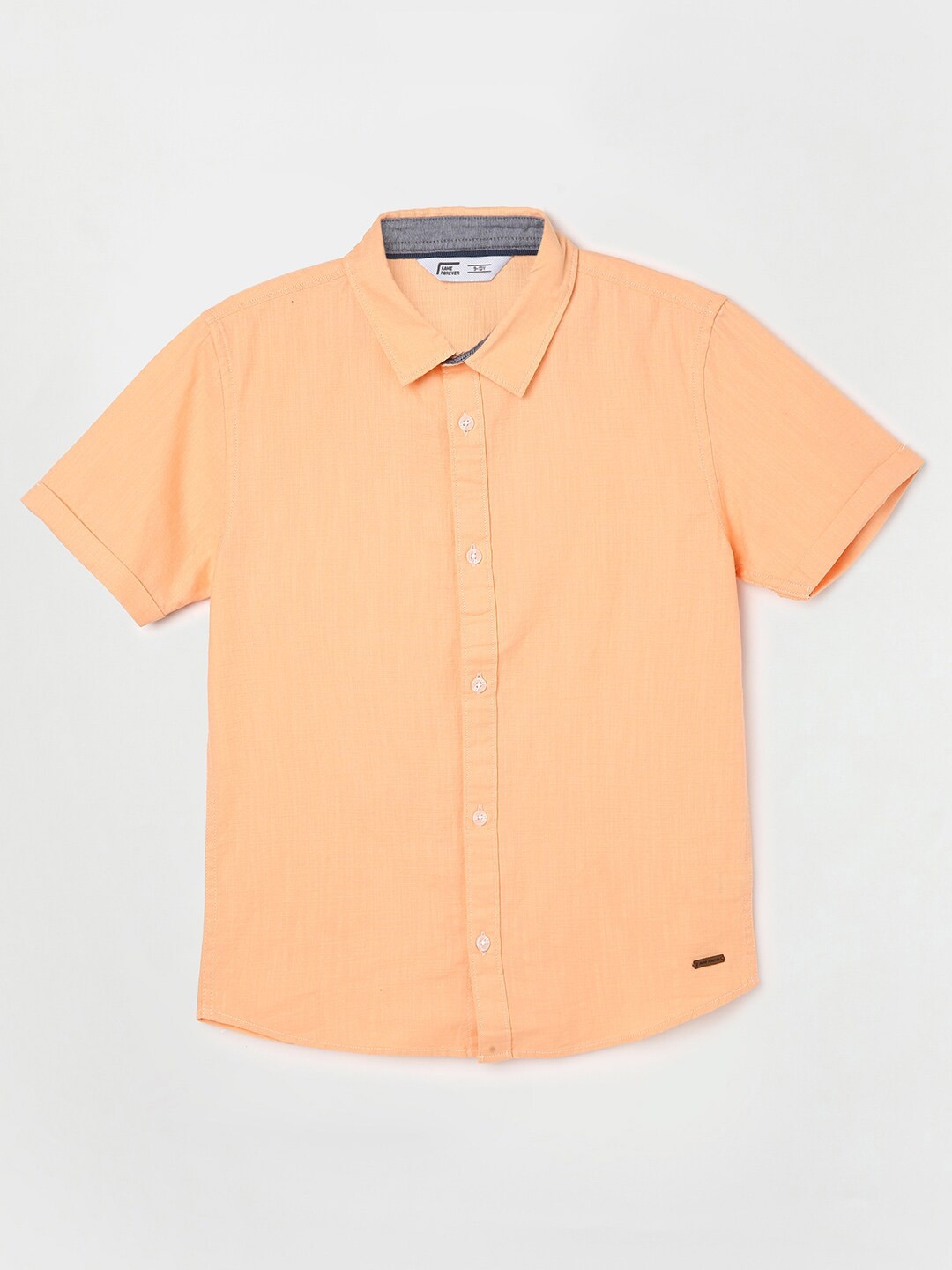 

Fame Forever by Lifestyle Girls Spread Collar Pure Cotton Casual Shirt, Peach