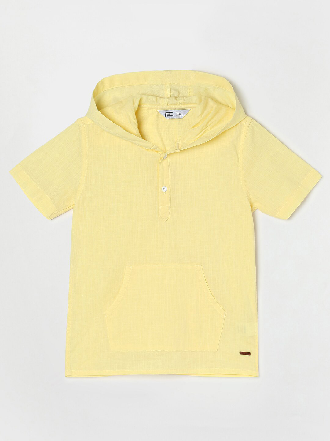 

Fame Forever by Lifestyle Girls Hoody Neck Pure Cotton Casual Shirt, Yellow