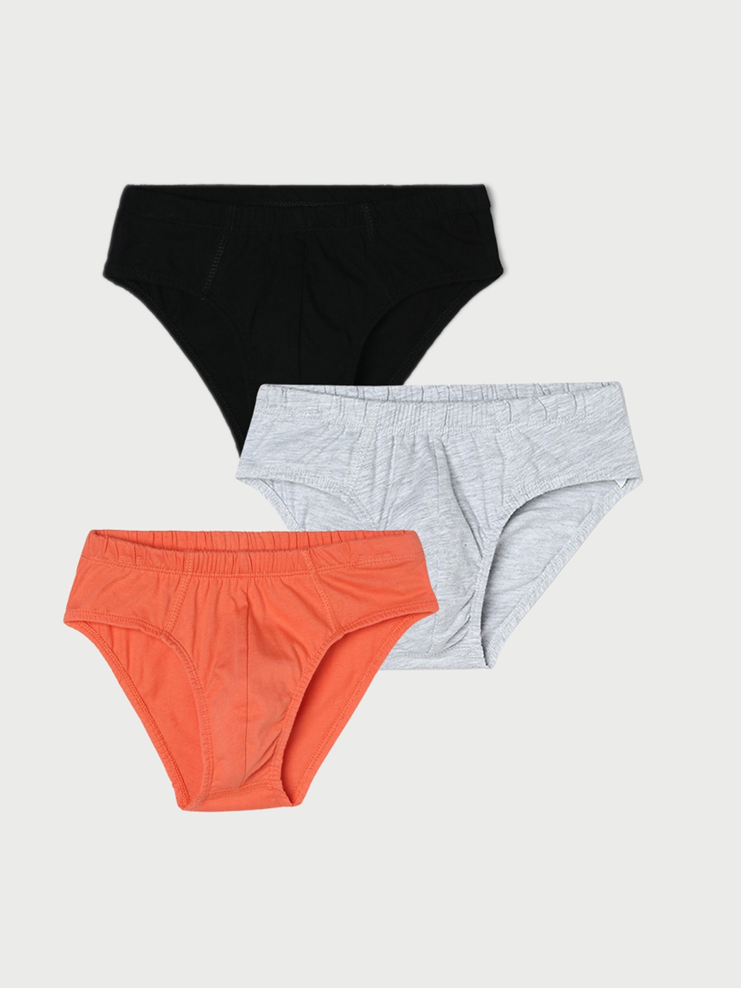 

Fame Forever by Lifestyle Boys Pack Of 3 Mid-Rise Pure Cotton Basic Briefs, Orange