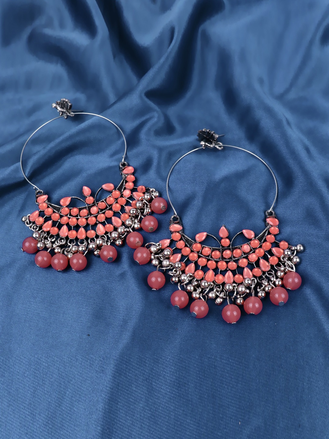 

VAGHBHATT Silver Plated Circular Chandbalis Earrings