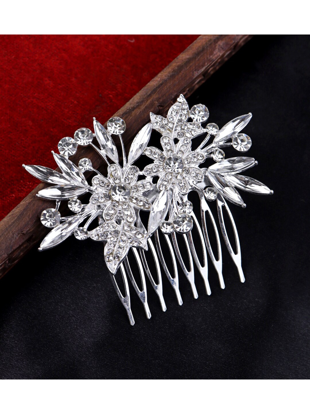 

FIMBUL Women Embellished Crystal Bride Wedding Hair Comb Pin, White