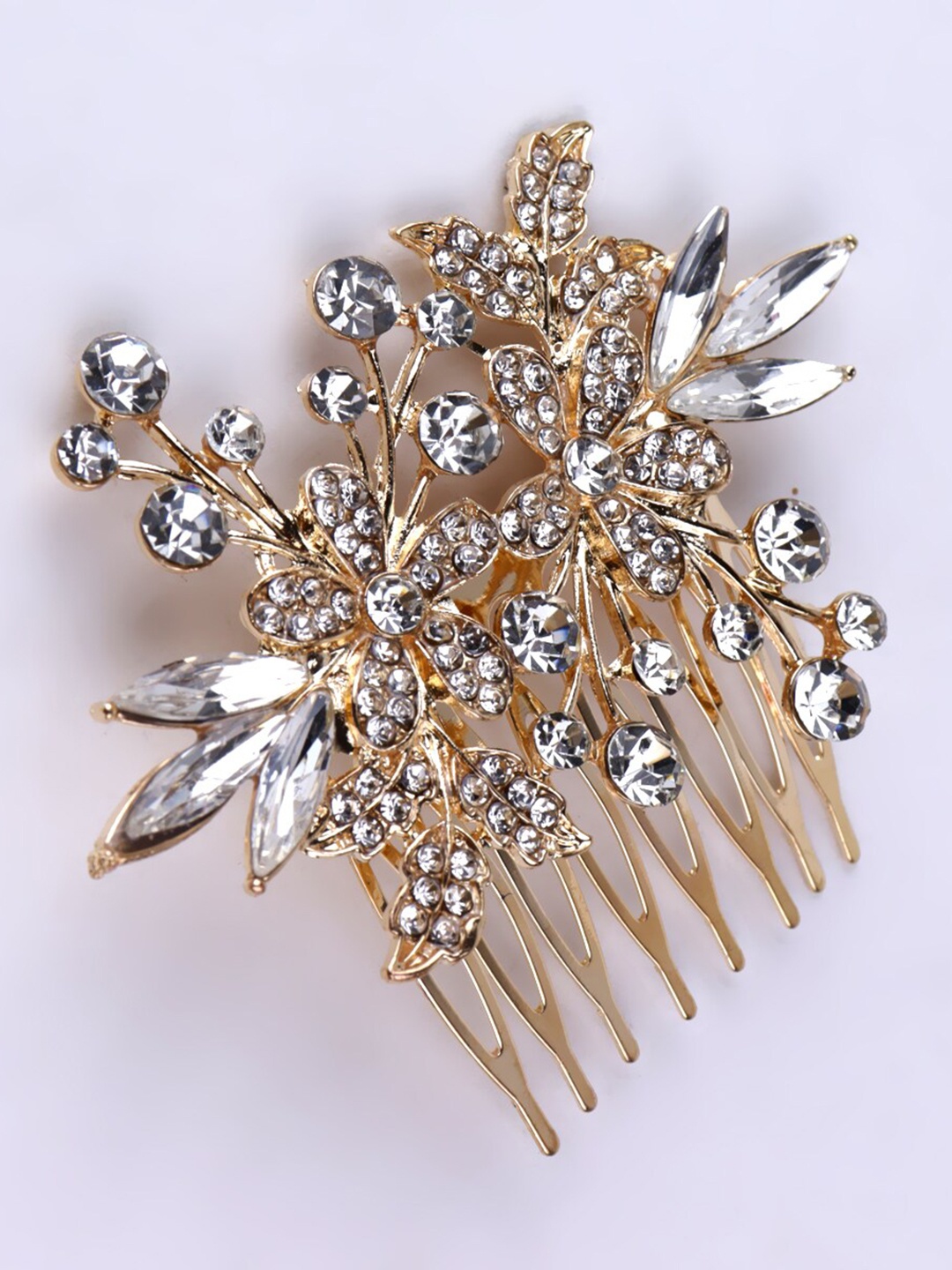 

FIMBUL Women Crystal Bride Wedding Hair Comb Pin, Rose gold