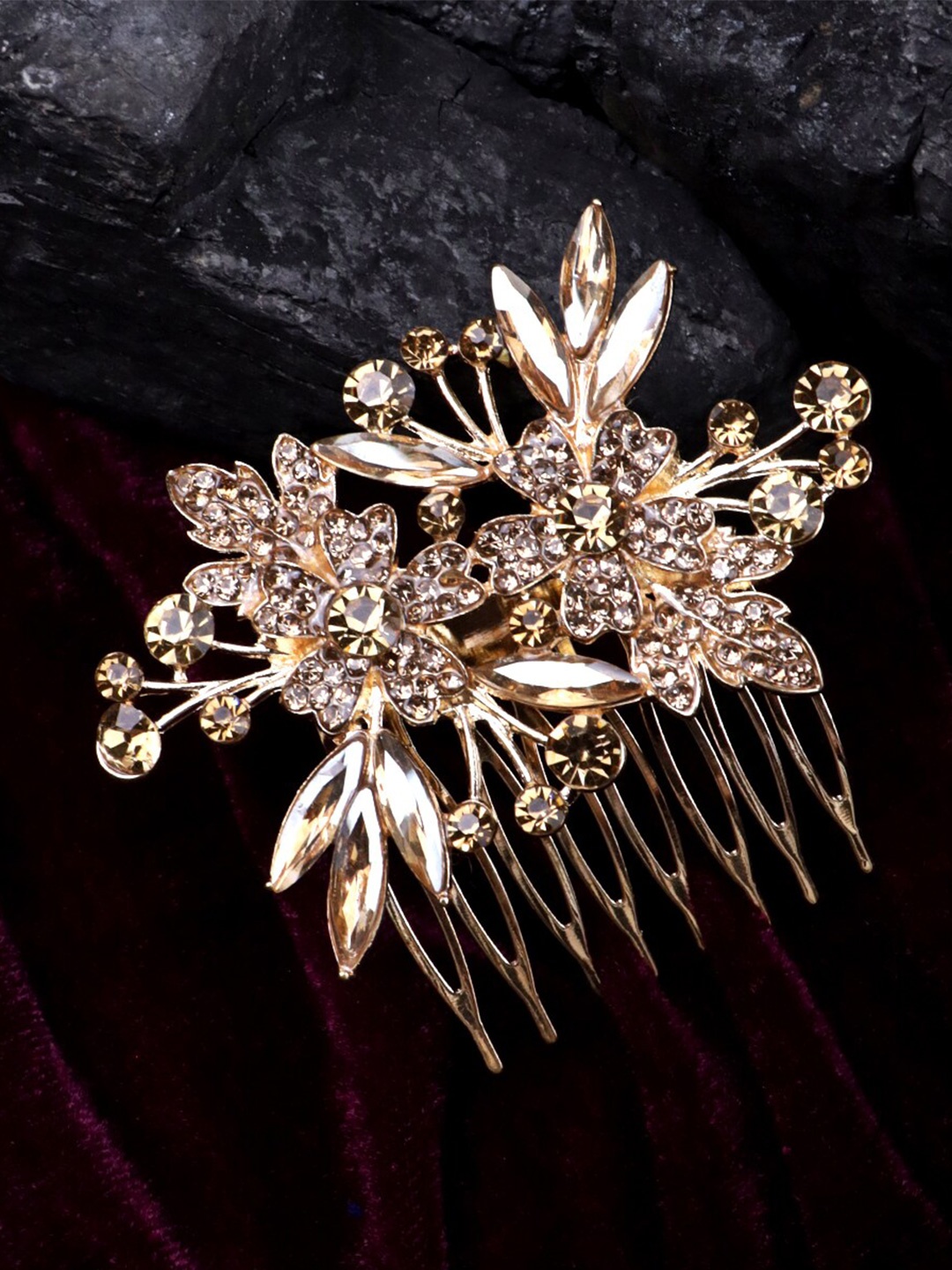 

FIMBUL Women Crystal Bride Wedding Hair Comb Pin, Gold