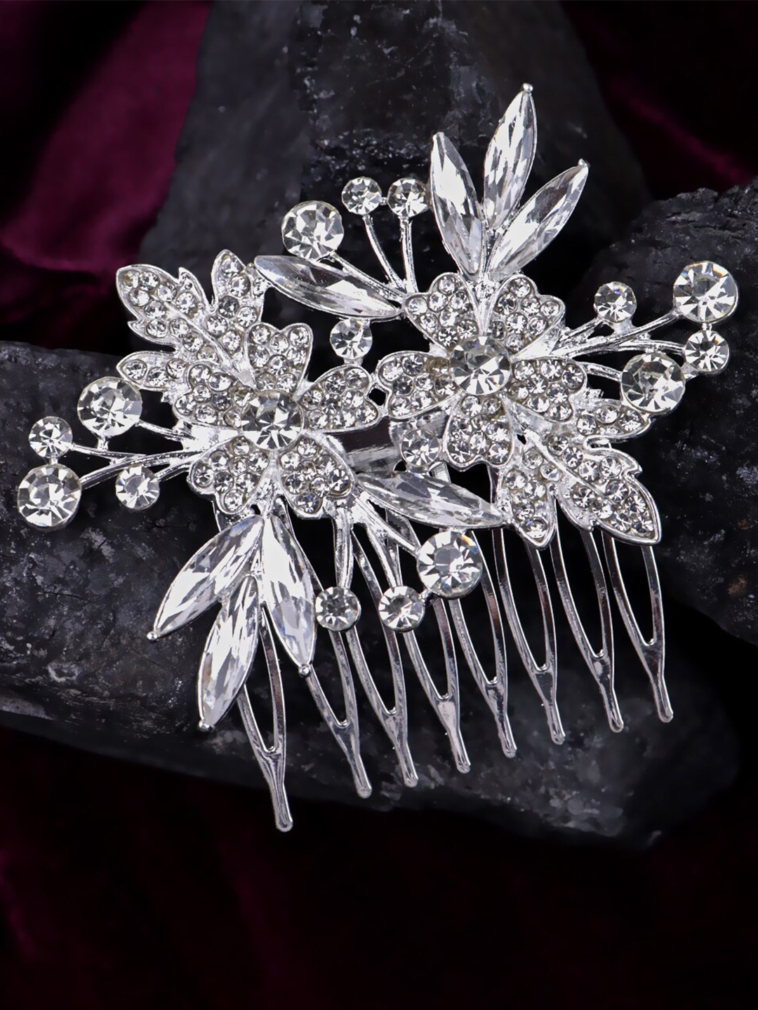 

FIMBUL Women Crystal Bride Wedding Hair Comb Pin, Silver