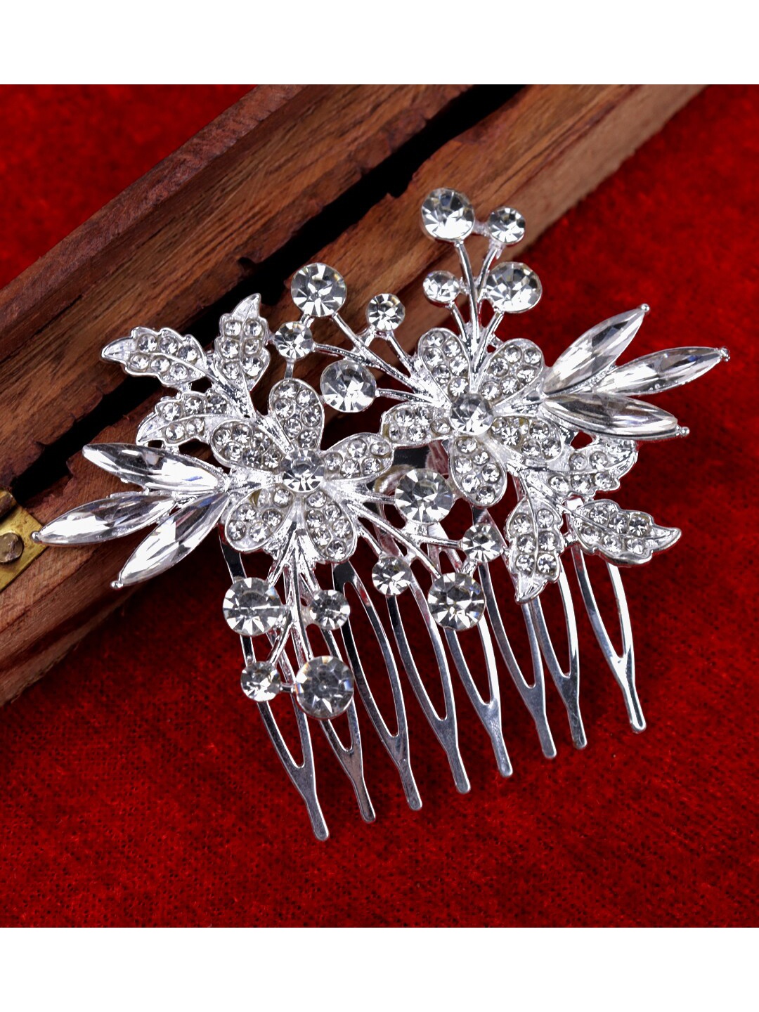 

FIMBUL Women Embellished Crystal Bride Wedding Hair Comb Pin, White