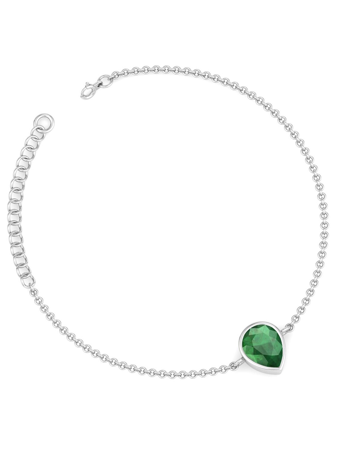 

Inddus Jewels 925 Sterling Silver Rhodium-Plated CZ Studded Link Bracelet