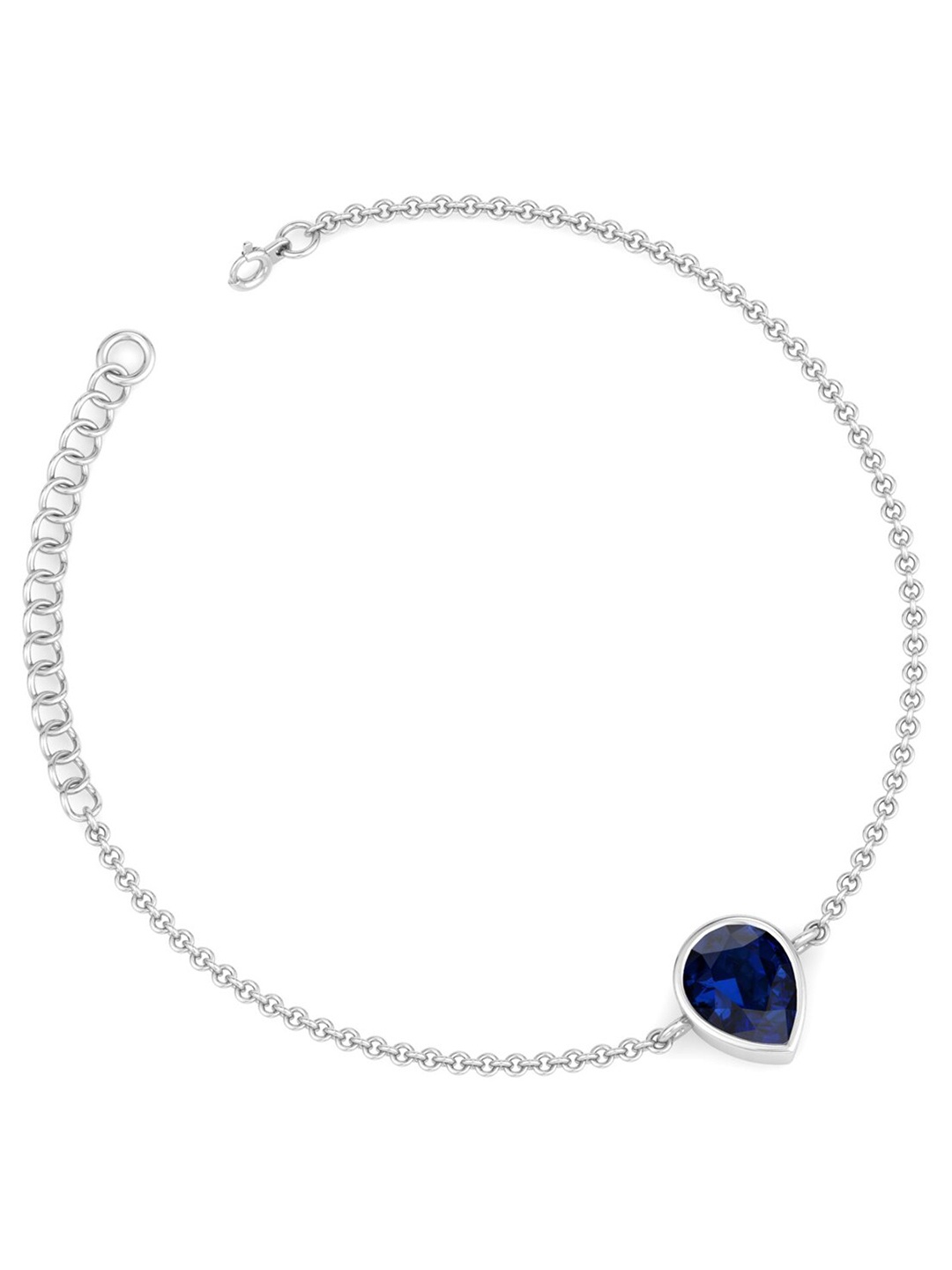 

Inddus Jewels 925 Sterling Silver Rhodium-Plated CZ Studded Link Bracelet