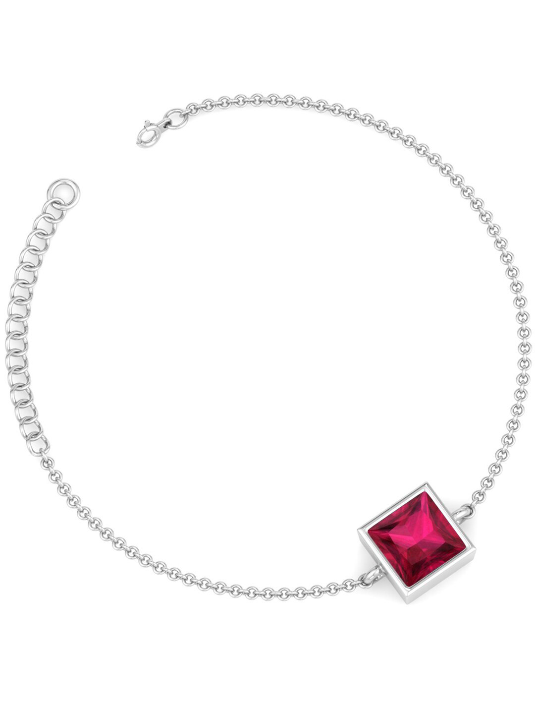 

Inddus Jewels Women Sterling Silver Cubic Zirconia Link Bracelet