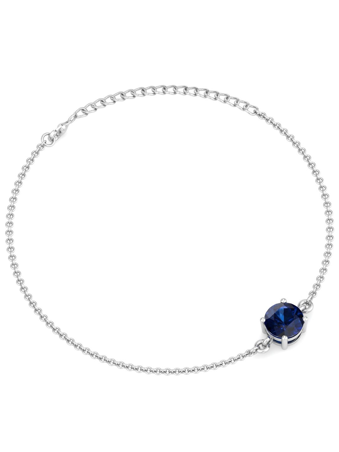 

Inddus Jewels Women Sterling Silver Cubic Zirconia Rhodium-Plated Link Bracelet