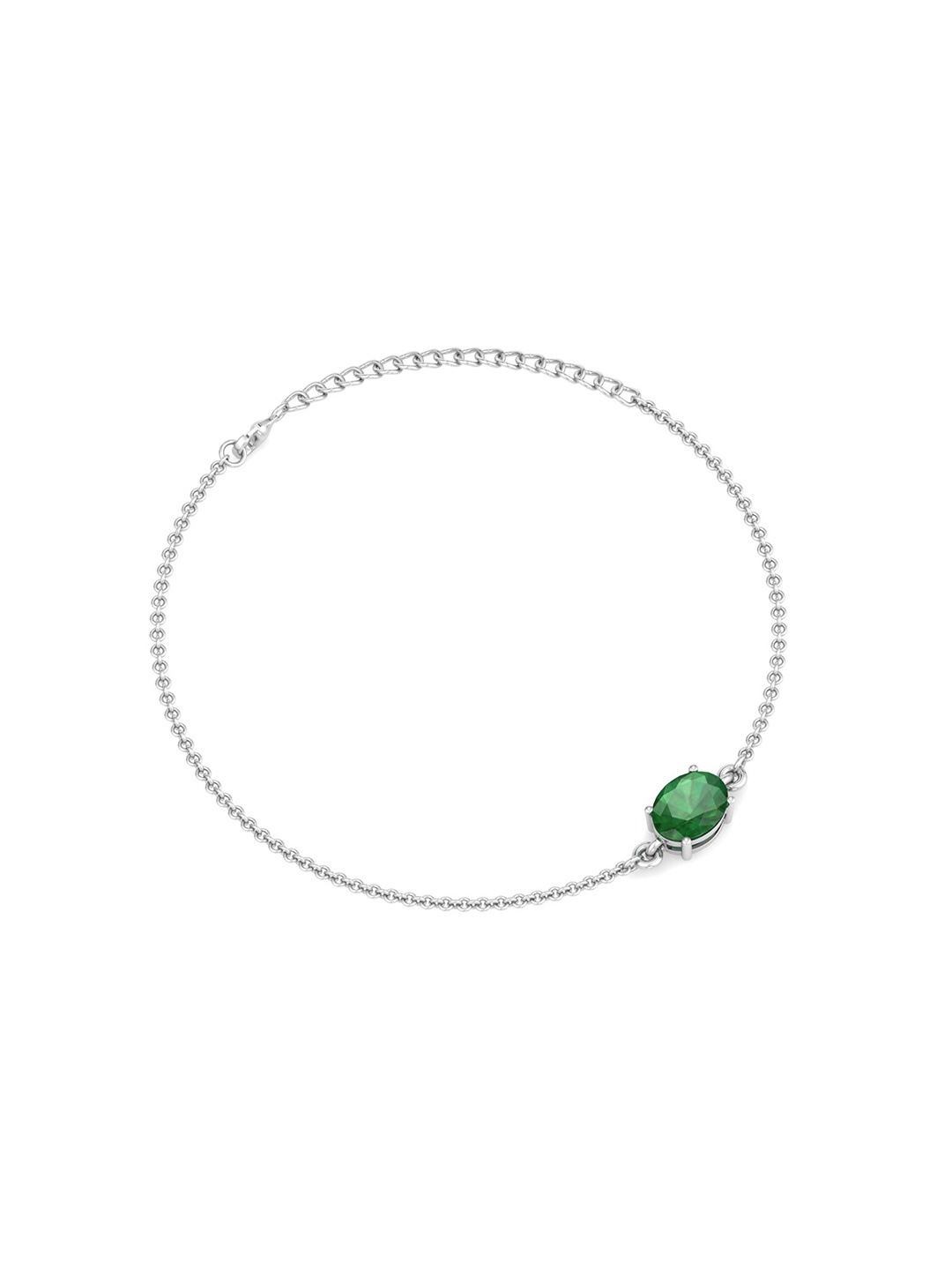 

Inddus Jewels Women Sterling Silver Cubic Zirconia Link Bracelet