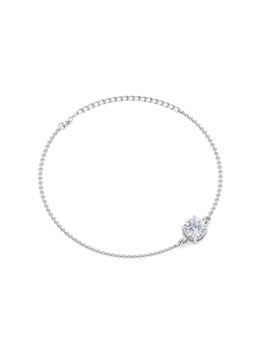 

Inddus Jewels Women Sterling Silver Cubic Zirconia Link Bracelet