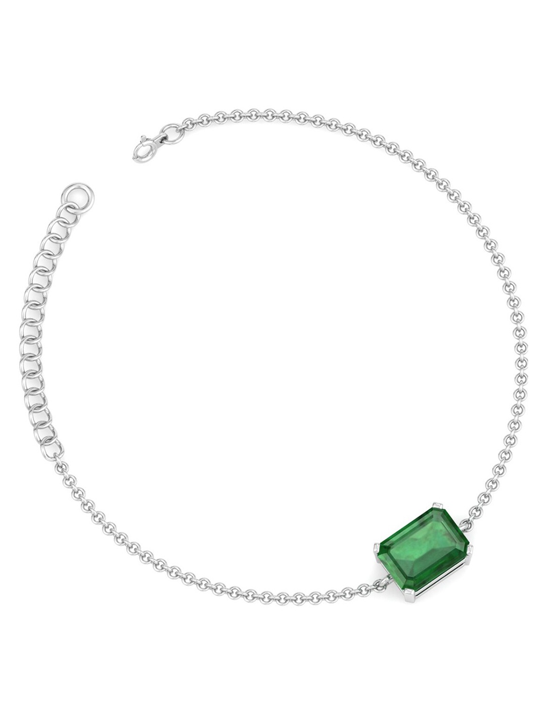 

Inddus Jewels Women Sterling Silver Cubic Zirconia Link Bracelet