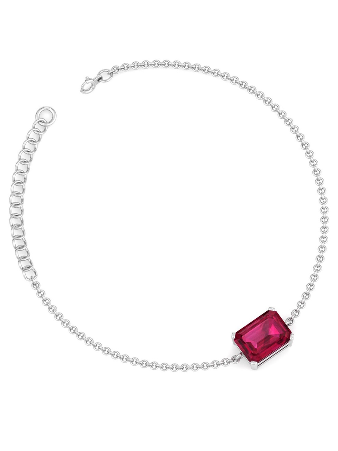 

Inddus Jewels Women Sterling Silver Cubic Zirconia Link Bracelet
