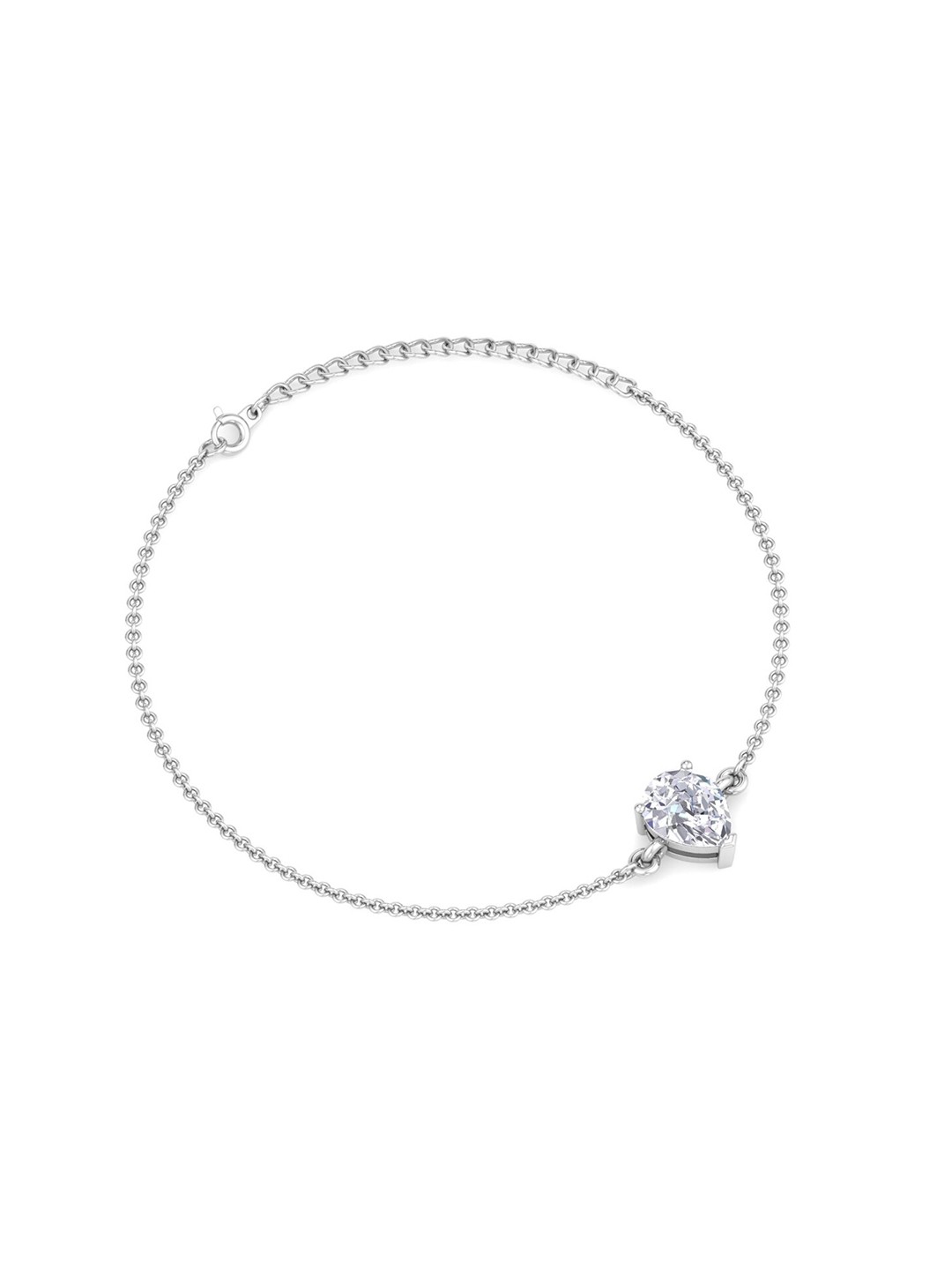 

Inddus Jewels Women Sterling Silver Cubic Zirconia Link Bracelet