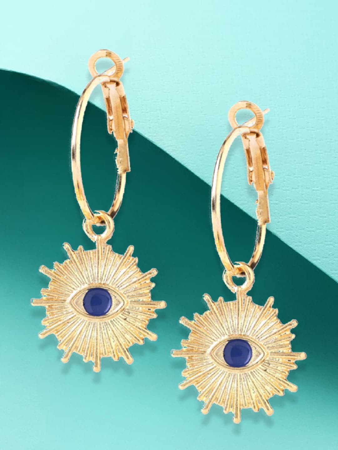 

OOMPH Gold-Plated Contemporary Hoop Drop Earrings