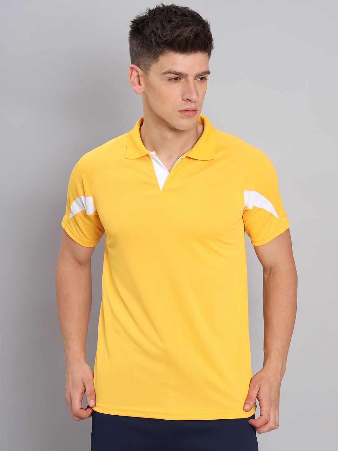 

Technosport Polo Collar Antimicrobial Slim Fit T-shirt, Yellow