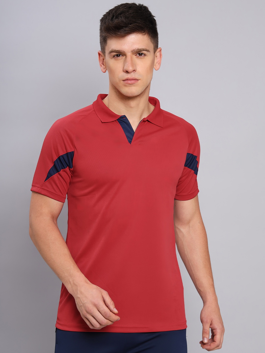 

Technosport Polo Collar Antimicrobial Slim Fit T-shirt, Red