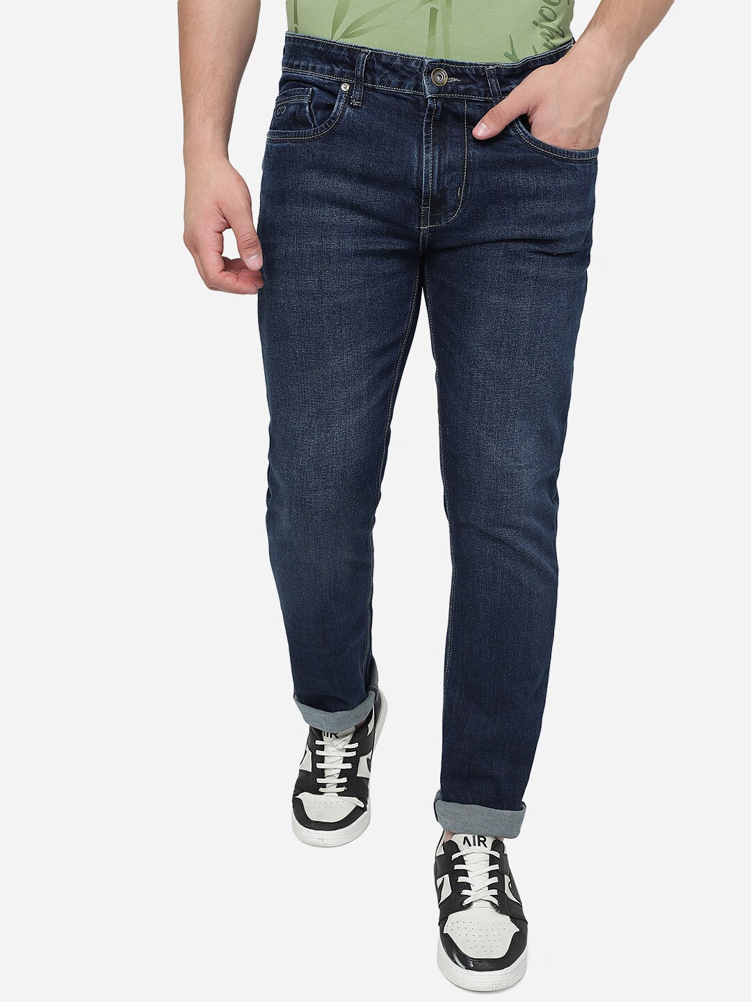 

JADE BLUE Men Mid-Rise Slim Fit Light Fade Cotton Jeans