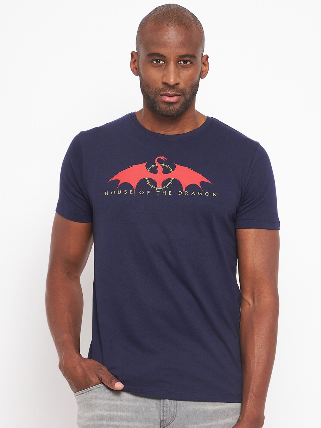 

Wear Your Mind Graphic Printed Pure Cotton T-Shirt, Navy blue