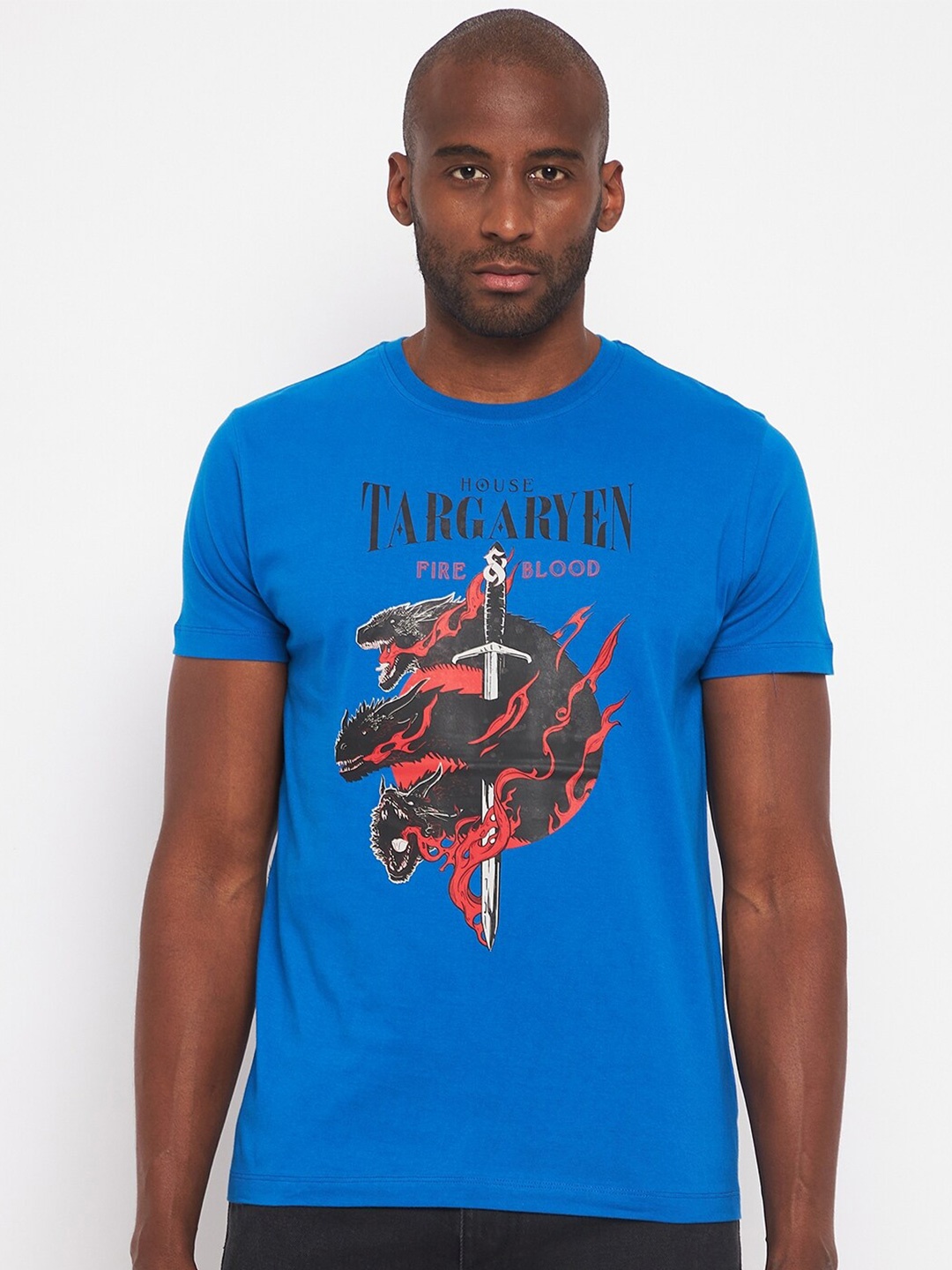 

Wear Your Mind Graphic Printed Pure Cotton T-shirt, Blue