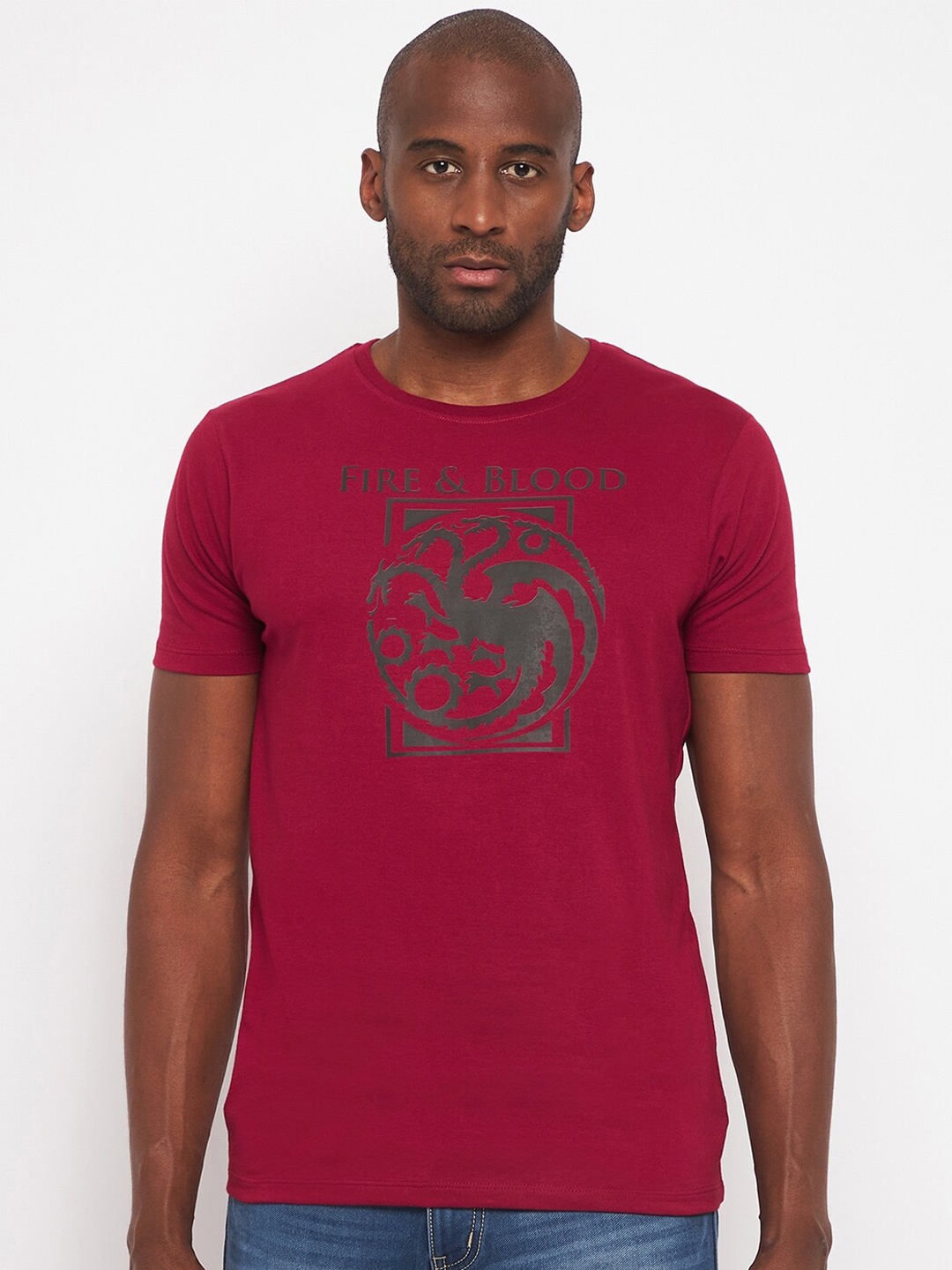 

Wear Your Mind Graphic Printed Pure Cotton T-shirt, Maroon
