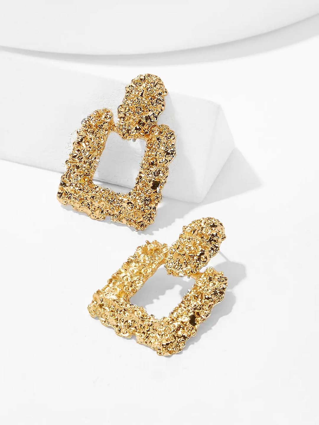 

OOMPH Gold Plated Square Drop Earrings
