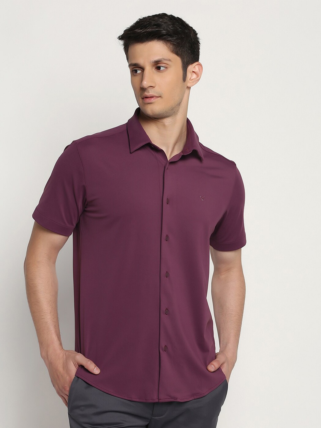 

Blackberrys India Slim Spread Collar Casual Shirt, Burgundy