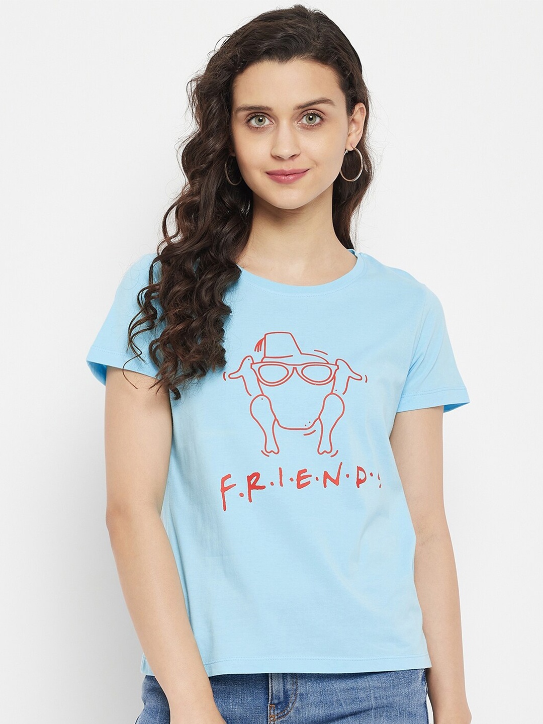 

Wear Your Mind Friends Printed Pure Cotton T-shirt, Blue