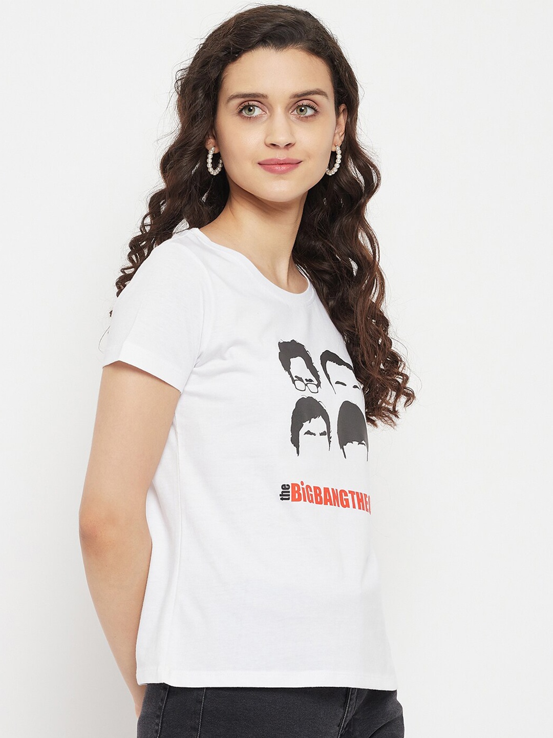 Wear Your Mind Big Bang Theory Printed Pure Cotton T-shirt, White