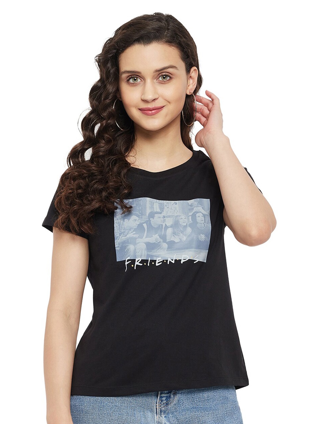 

Wear Your Mind Friends Printed Pure Cotton T-shirt, Black