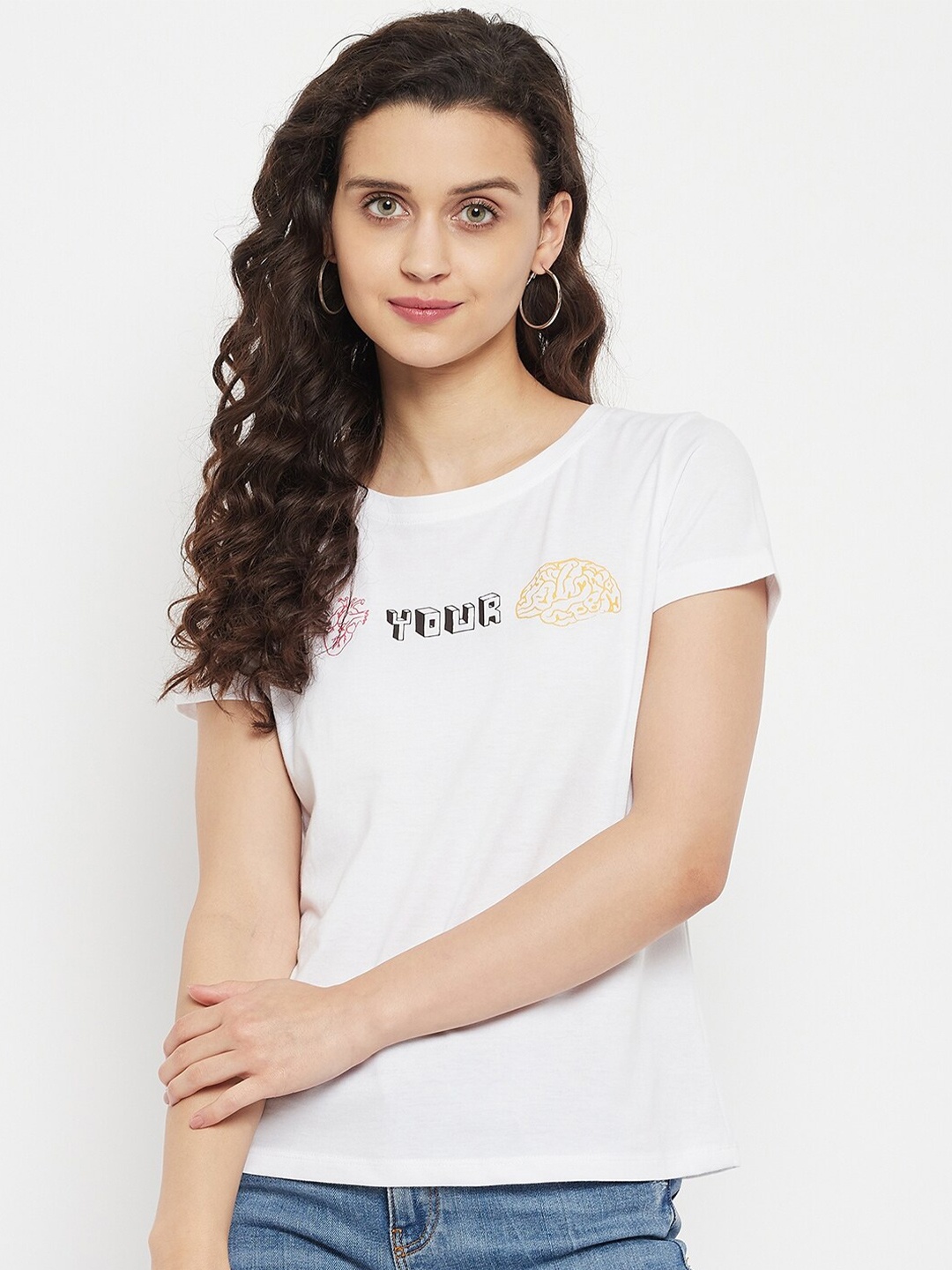 

Wear Your Mind Typography Printed T-shirt, White