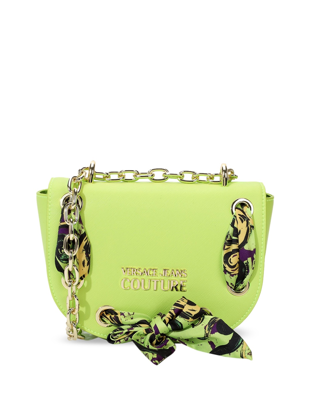 

Versace Jeans Couture PU Oversized Structured Handheld Bag, Green