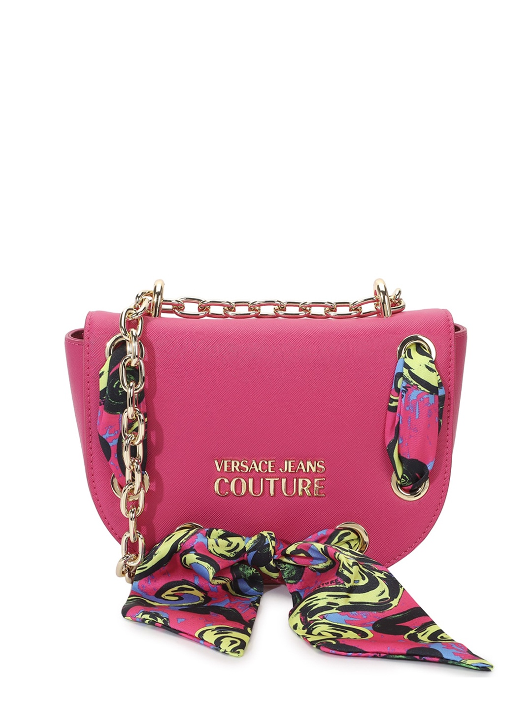 

Versace Jeans Couture Half Moon Sling Bag With Scarf, Pink