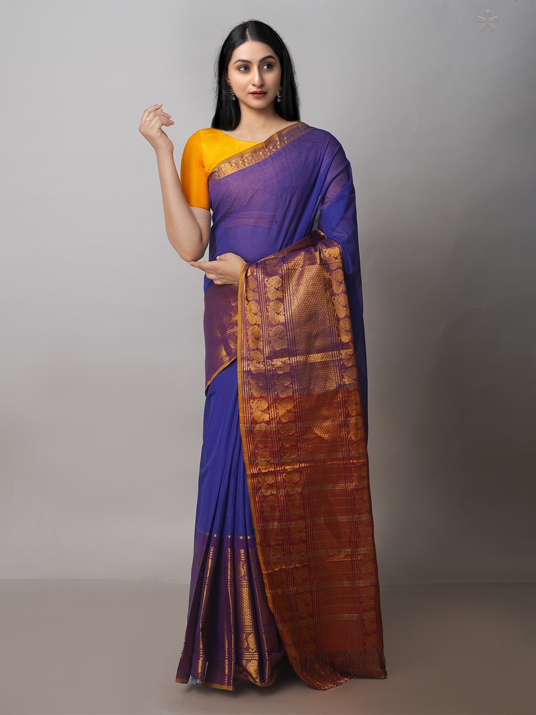 

Unnati Silks Zari Kanjeevaram Saree, Blue
