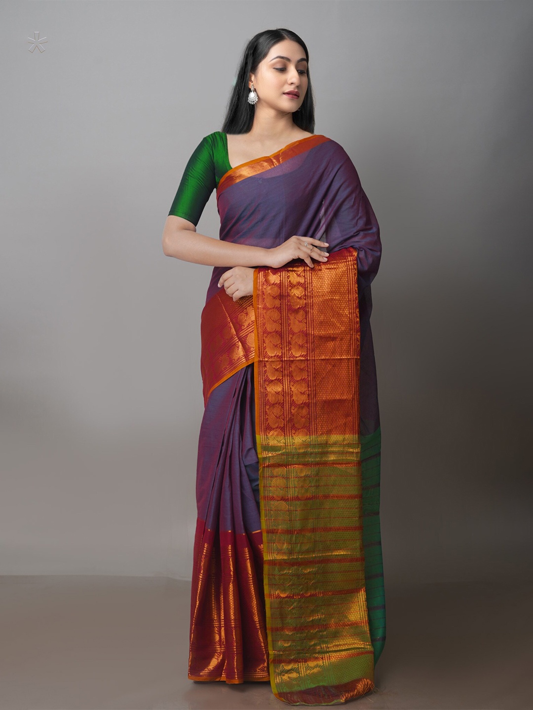 

Unnati Silks Zari Kanjeevaram Saree, Blue