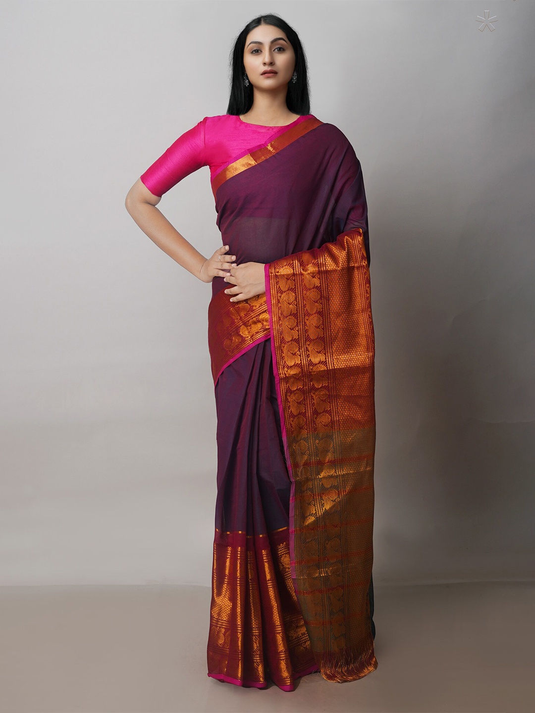 

Unnati Silks Zari Kanjeevaram Saree, Purple