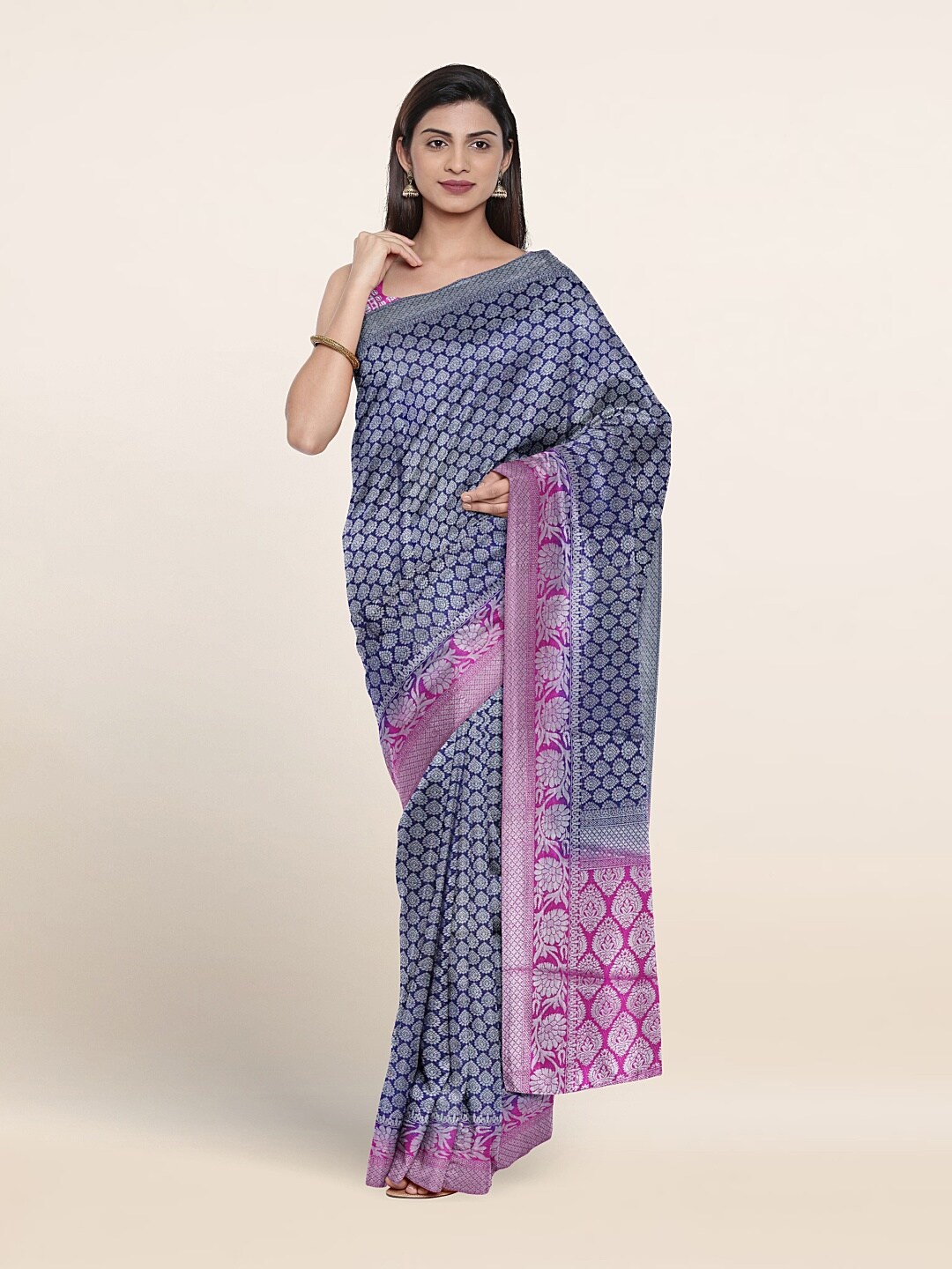 

Pothys Woven Design Zari Art Silk Saree, Blue