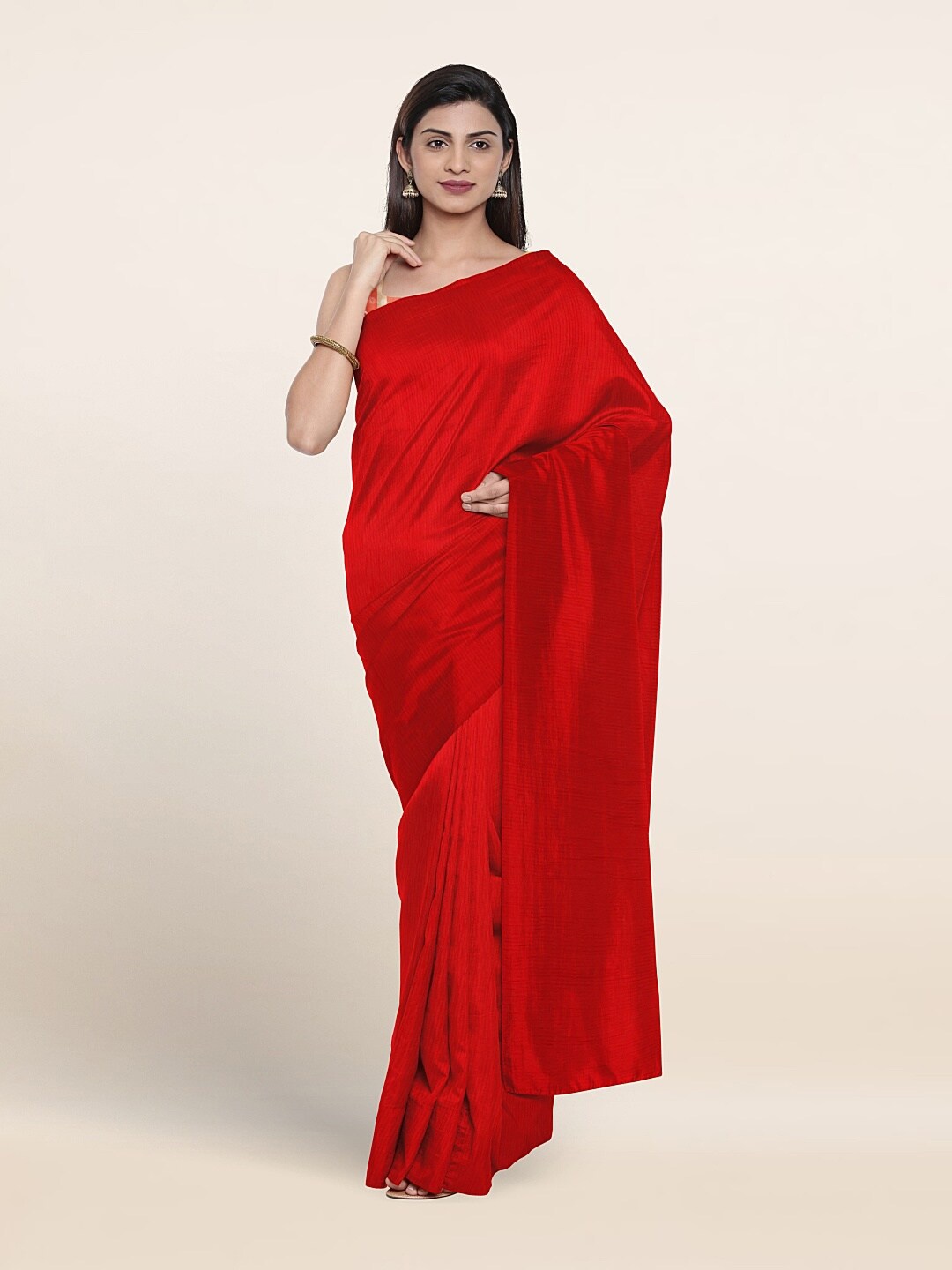 

Pothys Poly Georgette Saree With Blouse, Red