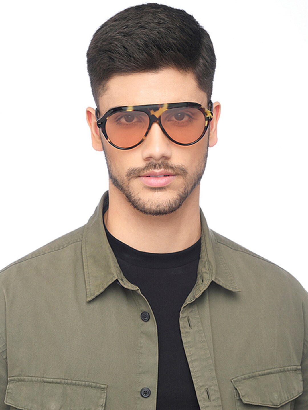 

John Jacobs Full Rim Aviator Sunglasses with UV Protected Lens 148204, Brown
