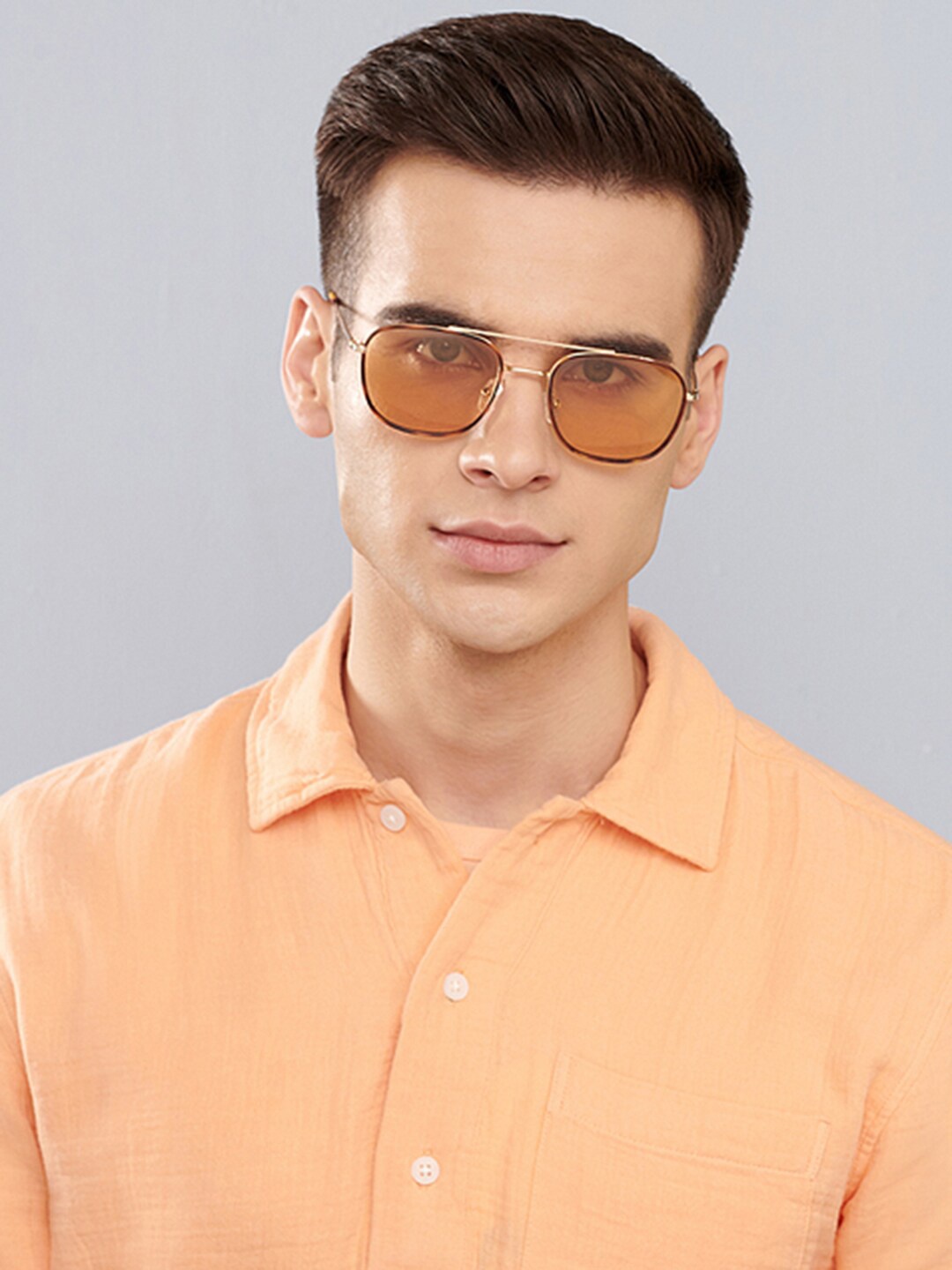 

John Jacobs Men Square Sunglasses with UV Protected Lens 147418, Yellow