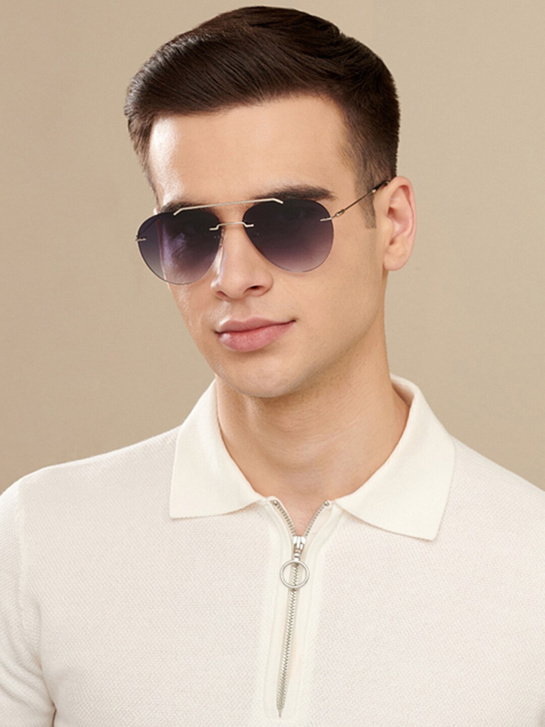 

John Jacobs Full Rim Aviator Sunglasses with UV Protected Lens 138599, Grey