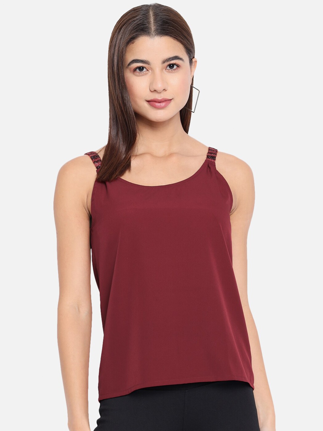 

ALL WAYS YOU Shoulder Strap Tank Top, Maroon